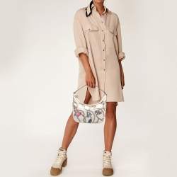 Pre Owned Gucci Multicolor Printed Silk Charmy Hobo