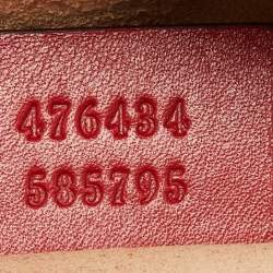 Pre Owned Gucci Red Matelassé Leather GG Marmont Belt Bag