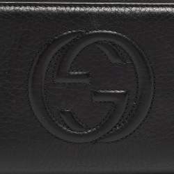 Gucci Black Leather Soho Zip Around Wallet