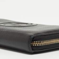 Gucci Black Leather Soho Zip Around Wallet