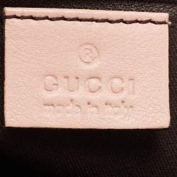 Pre Owned Gucci Pink GG Crystal Coated Canvas Web Horsebit Hobo