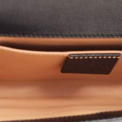 Pre Owned Gucci Black Leather Torchon Double G Broadway Clutch