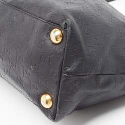 Pre Owned Gucci Black Guccissima Leather Babouska Shopper Tote