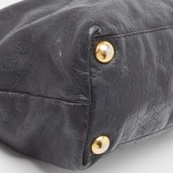 Pre Owned Gucci Black Guccissima Leather Babouska Shopper Tote