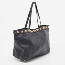 Pre Owned Gucci Black Guccissima Leather Babouska Shopper Tote