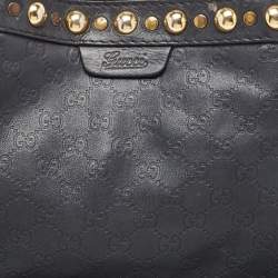 Pre Owned Gucci Black Guccissima Leather Babouska Shopper Tote