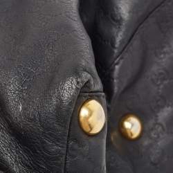 Pre Owned Gucci Black Guccissima Leather Babouska Shopper Tote