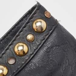 Pre Owned Gucci Black Guccissima Leather Babouska Shopper Tote