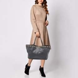 Pre Owned Gucci Black Guccissima Leather Babouska Shopper Tote