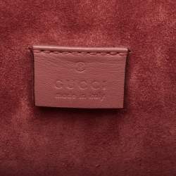 مملوكة مسبقًا حقيبة كتف غوت�شي ديونسيوس سويدي وكانفاس سوبريم جي جي أحمر داكن/ بيج مزين بزهور متوسطة 