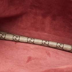 مملوكة مسبقًا حقيبة كتف غوتشي ديونسيوس سويدي وكانفاس سوبريم جي جي أحمر داكن/ بيج مزين بزهور متوسطة 