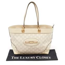 Pre Owned Gucci Beige Guccissima Leather Medium Punch Tote