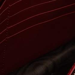 Pre Owned Gucci Red Microguccissima Leather Flap Crossbody Bag