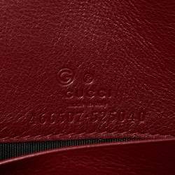 Pre Owned Gucci Red Microguccissima Leather Flap Crossbody Bag