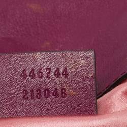 Pre Owned Gucci Magenta Matelassé Velver Mini GG Marmont Shoulder Bag