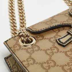 Gucci Metallic Beige Guccissima Leather Small Emily Shoulder Bag