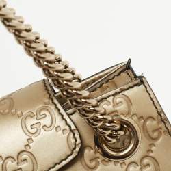 Gucci Metallic Beige Guccissima Leather Small Emily Shoulder Bag