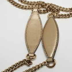 Gucci Metallic Beige Guccissima Leather Small Emily Shoulder Bag