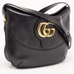 Pre Owned Gucci Black Leather Medium Arli Shoulder Bag