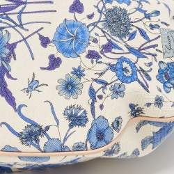 Gucci Beige/Blue Floral Canvas and Leather Horsebit Catena Hobo