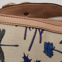 Gucci Beige/Blue Floral Canvas and Leather Horsebit Catena Hobo