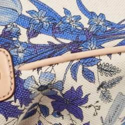 Gucci Beige/Blue Floral Canvas and Leather Horsebit Catena Hobo