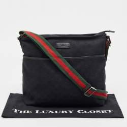 Gucci Black GG Canvas Messenger Bag
