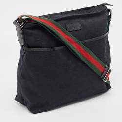 Gucci Black GG Canvas Messenger Bag