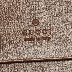 Gucci Tan/Beige GG Supreme Canvas and Leather Jackie 1961 Card Case Wallet