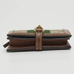 Gucci Tan/Beige GG Supreme Canvas and Leather Jackie 1961 Card Case Wallet