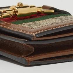 Gucci Tan/Beige GG Supreme Canvas and Leather Jackie 1961 Card Case Wallet