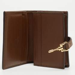 Gucci Tan/Beige GG Supreme Canvas and Leather Jackie 1961 Card Case Wallet