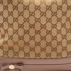 Gucci Dark Beige/Beige GG Canvas and Leather Mayfair Hobo