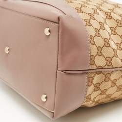 Gucci Dark Beige/Beige GG Canvas and Leather Mayfair Hobo