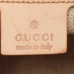 Pre Owned Gucci White Flora Canvas and Leather Small Horsebit Hobo