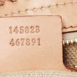 Pre Owned Gucci White Flora Canvas and Leather Small Horsebit Hobo