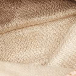 Pre Owned Gucci White Flora Canvas and Leather Small Horsebit Hobo