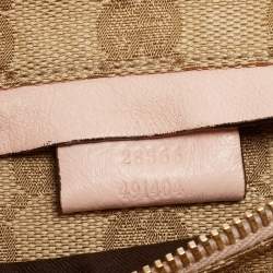 Gucci Beige/Pink GG Canvas and Leather Double Pocket Belt Bag