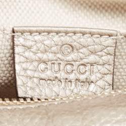 Pre Owned Gucci Gold Leather Small Soho Disco Crossbody Bag