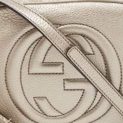 Pre Owned Gucci Gold Leather Small Soho Disco Crossbody Bag
