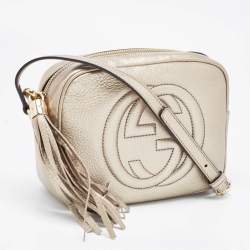 Pre Owned Gucci Gold Leather Small Soho Disco Crossbody Bag
