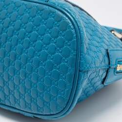 Pre Owned Gucci Blue Microguccissima Leather Mini Nice Dome Bag