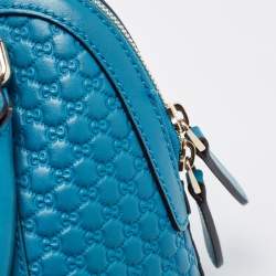 Pre Owned Gucci Blue Microguccissima Leather Mini Nice Dome Bag