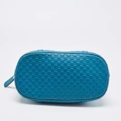 Pre Owned Gucci Blue Microguccissima Leather Mini Nice Dome Bag