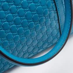 Pre Owned Gucci Blue Microguccissima Leather Mini Nice Dome Bag