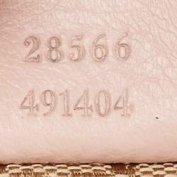 Pre Owned Gucci Pink/Beige GG Canvas and Leather Double Pocket Belt Bag