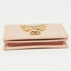 Gucci Pink Leather GG Marmont Butterfly Bifold Wallet