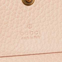 Gucci Pink Leather GG Marmont Butterfly Bifold Wallet