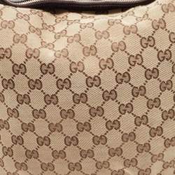 Pre Owned Gucci Beige/Brown GG Canvas and Leather Medium Pelham Hobo 