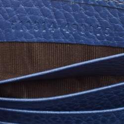 Pre Owned Gucci Blue Leather Interlocking G Dollar Chain Wallet